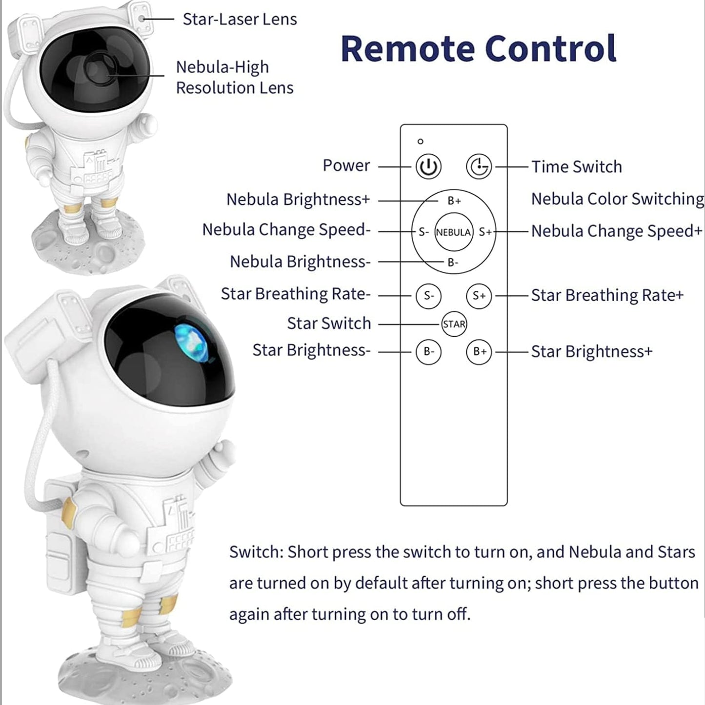 Astronaut Galaxy Star Projector