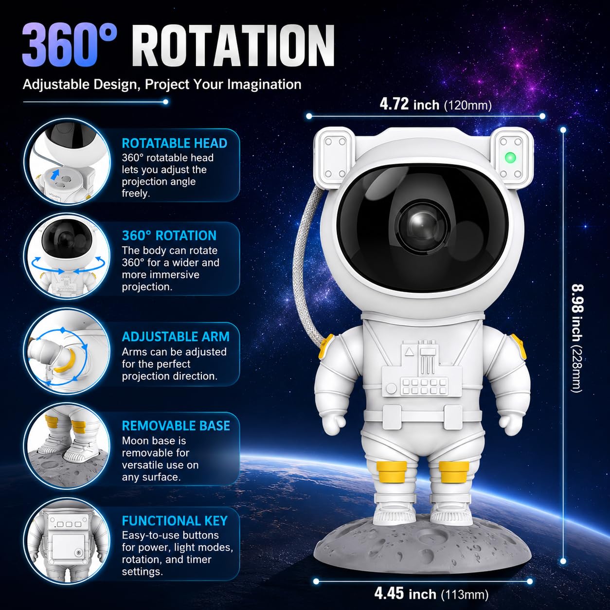 Astronaut Galaxy Star Projector
